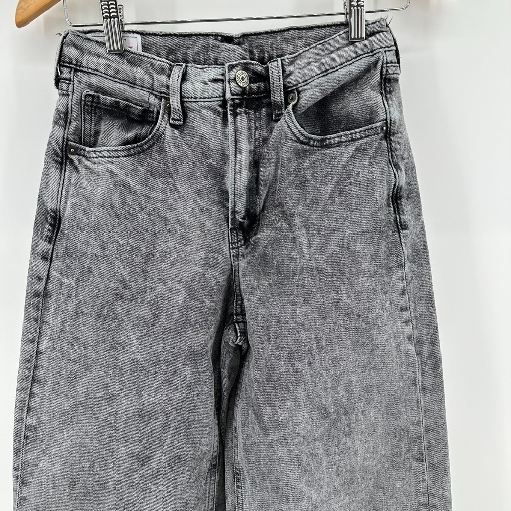 Gap Straight Leg Jeans Womens 28/6 Gray High Rise Everyday Comfort Raw Hem